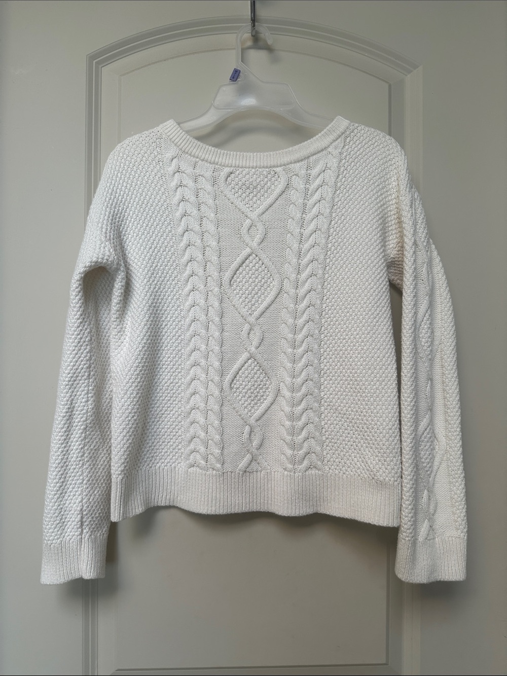 Classic Cream Cable Knit Sweater - Girls L